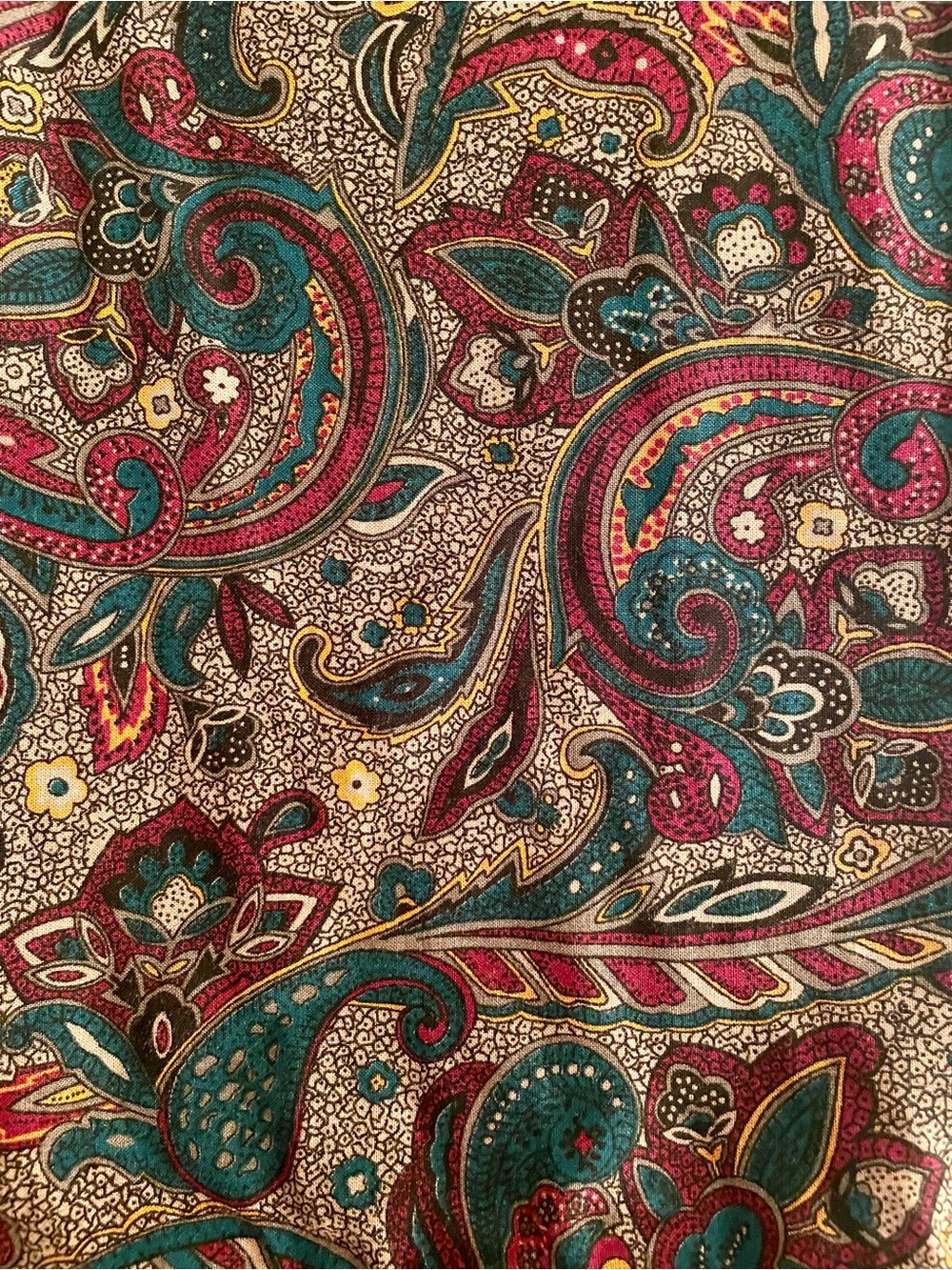 Women’s Teal Burgundy Paisley Oblong Scarf Boho Floral Lightweight 50” - Picture 3 of 5